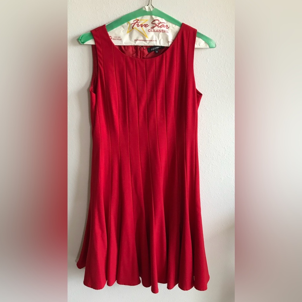 Ellen Tracy red pleated dress. Size 12